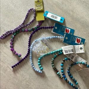 Lot of semi-precious crystal beads amethyst jasper for jewelry-making crafts